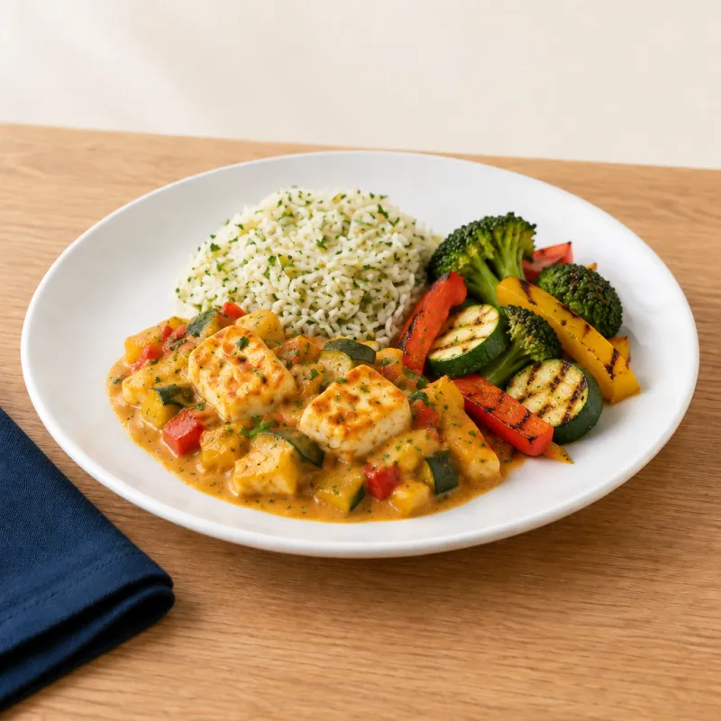 Thai Coconut Halloumi Curry