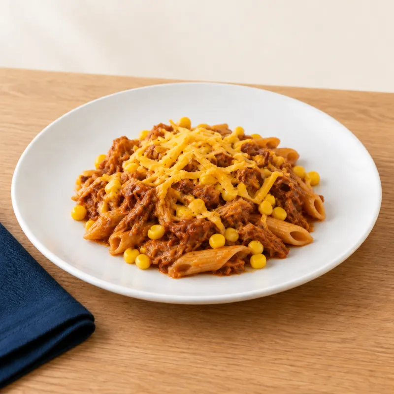 BBQ Pulled Jackfruit Pasta