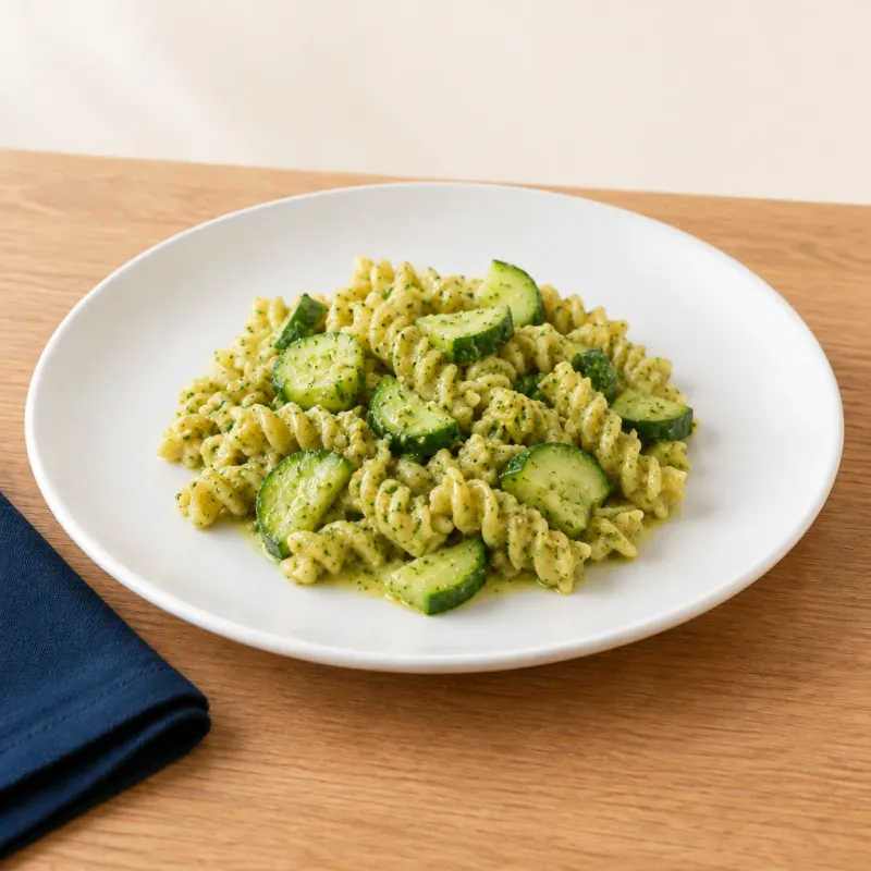 Pesto Pasta with Cucumber