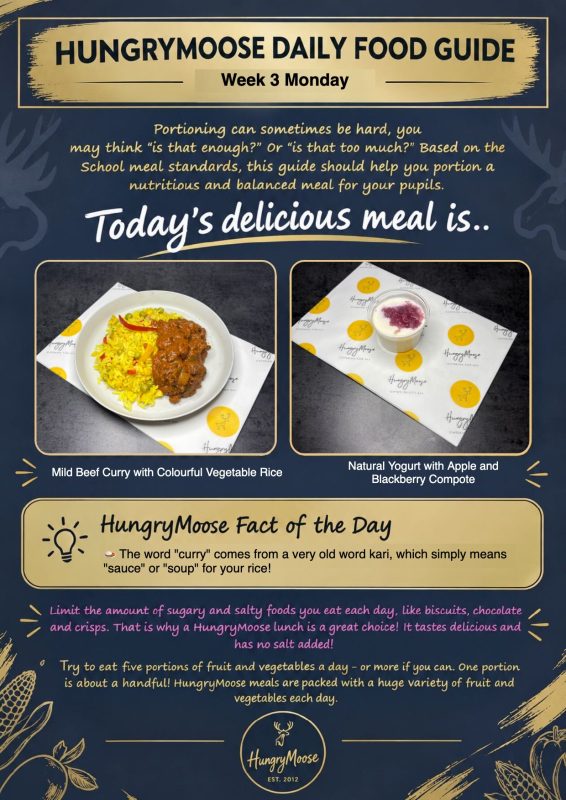 Daily Food Guide: Week 3 Monday – Mild Beef Curry with Colourful Vegetable Rice