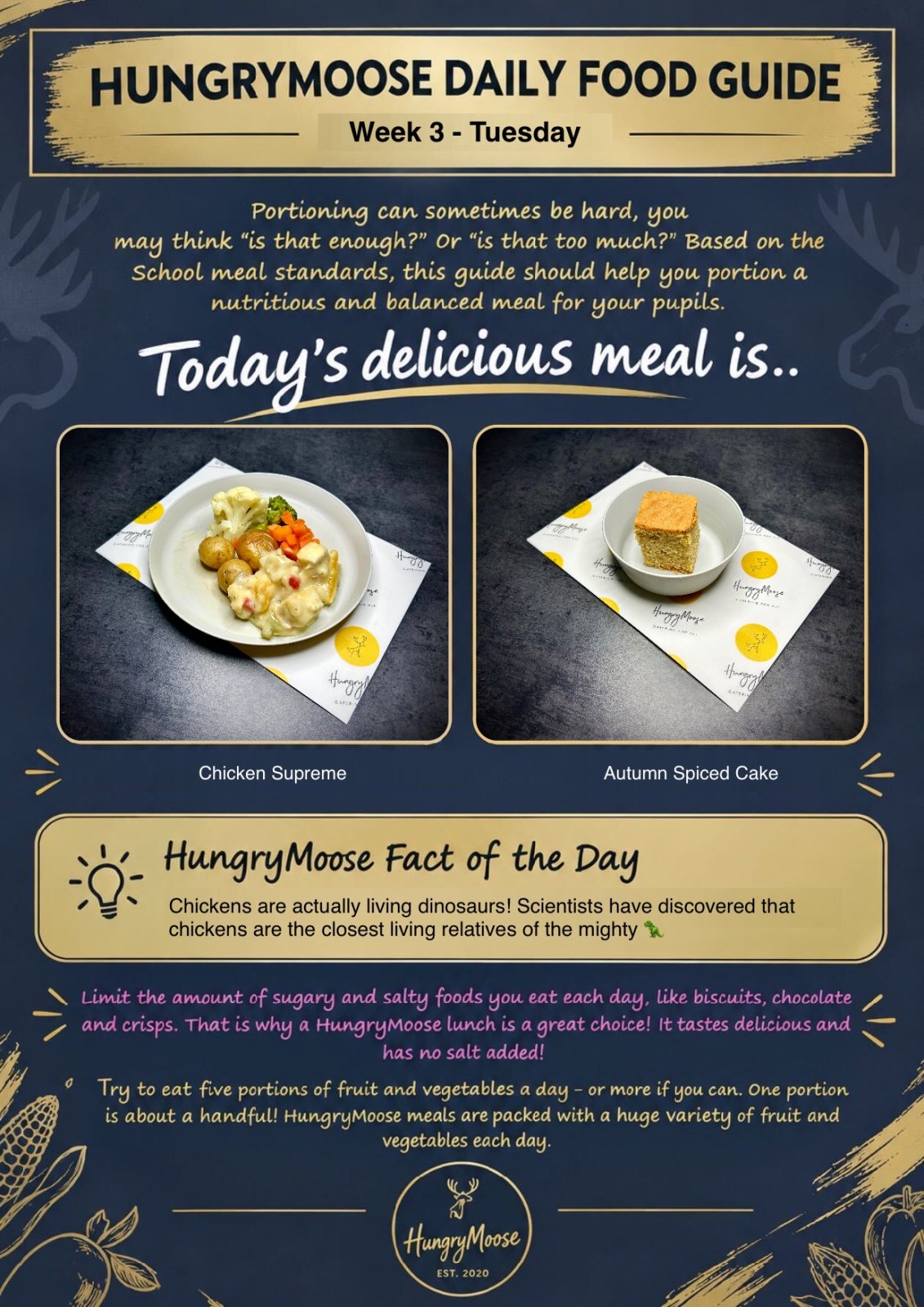 Daily Food Guide: Week 3 - Tuesday – Chicken Supreme