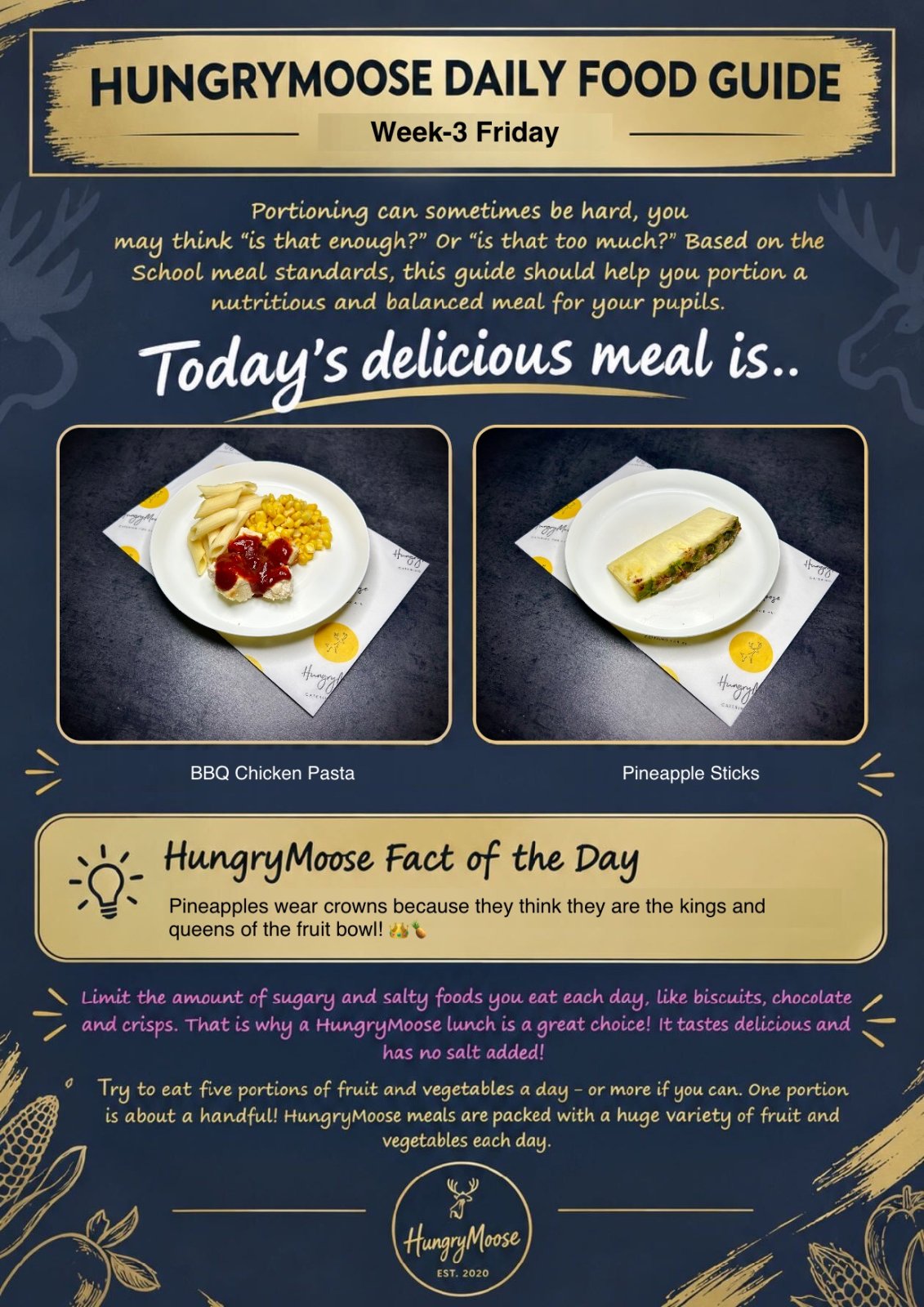 Daily Food Guide: Week-3 Friday – BBQ Chicken Pasta